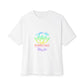 Vibrant Eye and Text Unisex Oversized Boxy Tee