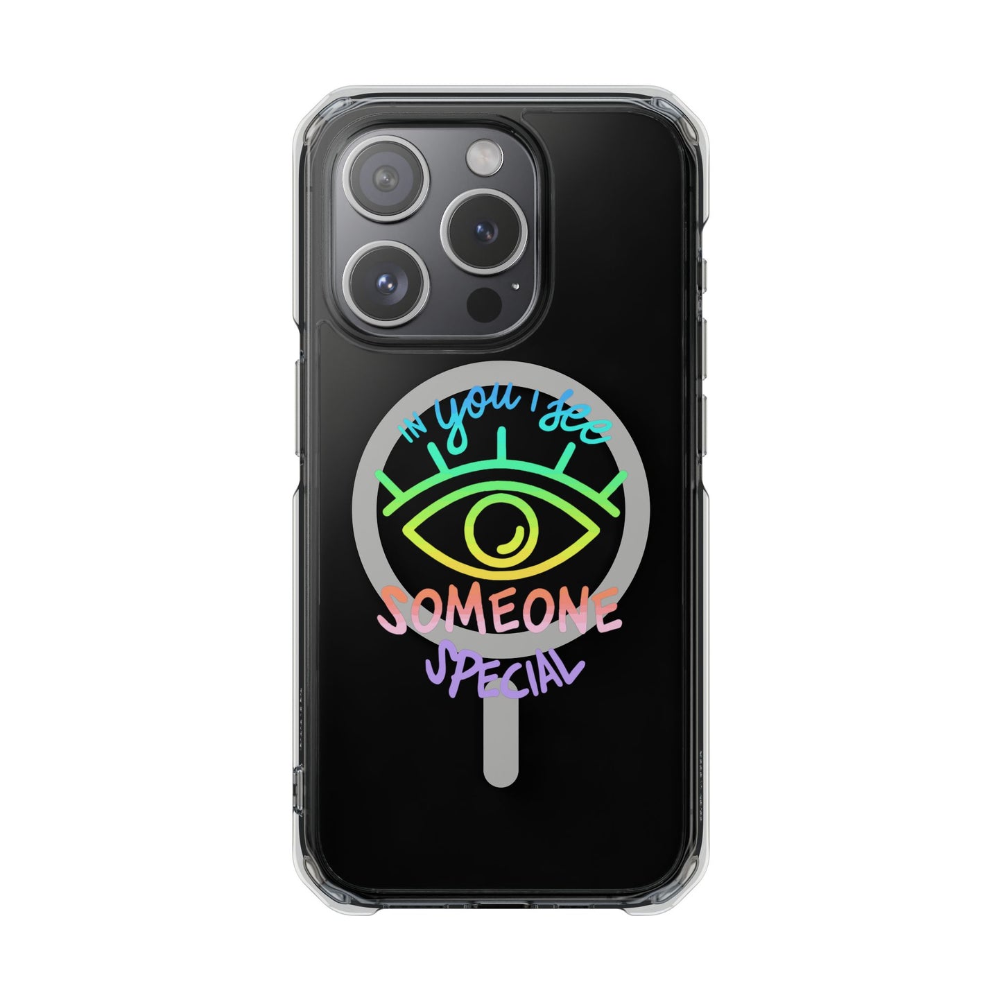 Vibrant Eye and Text Magnetic Clear Impact case