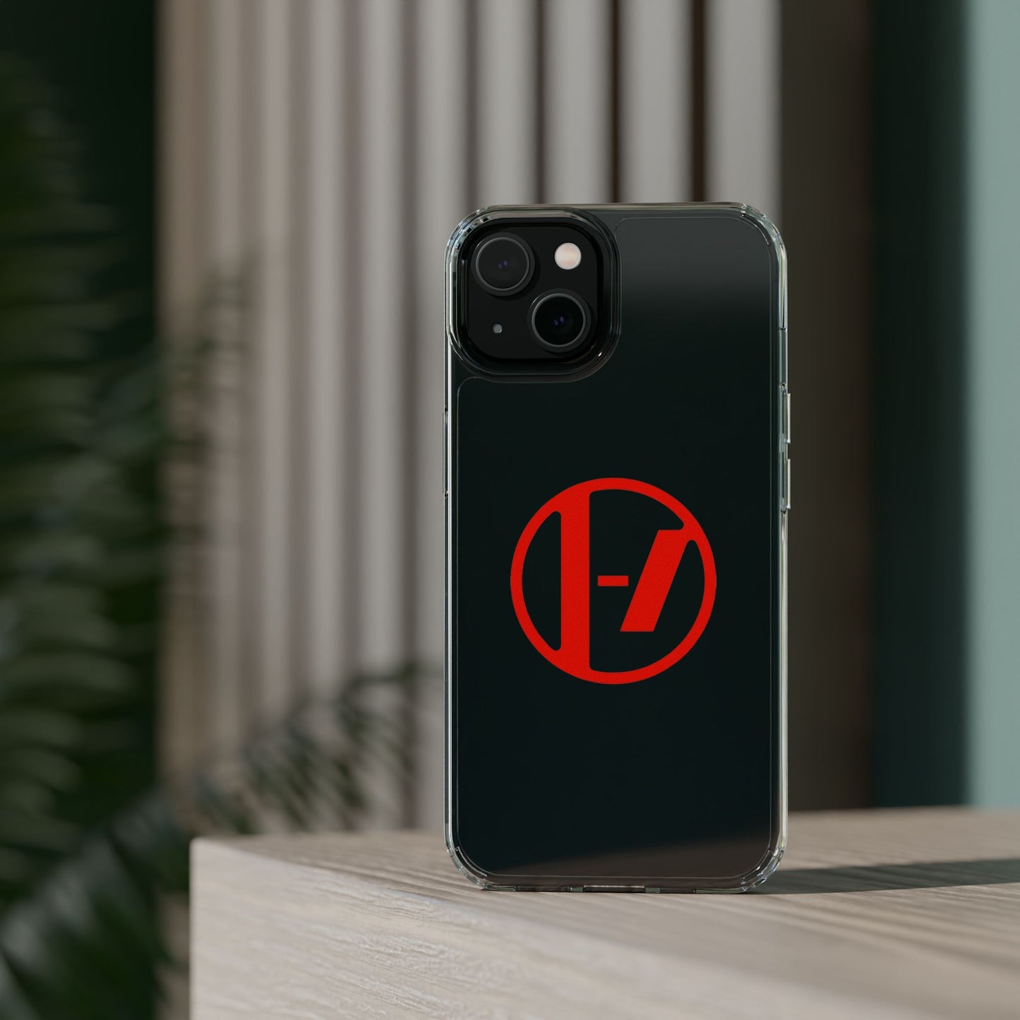 Crimson Orbit Clear Case