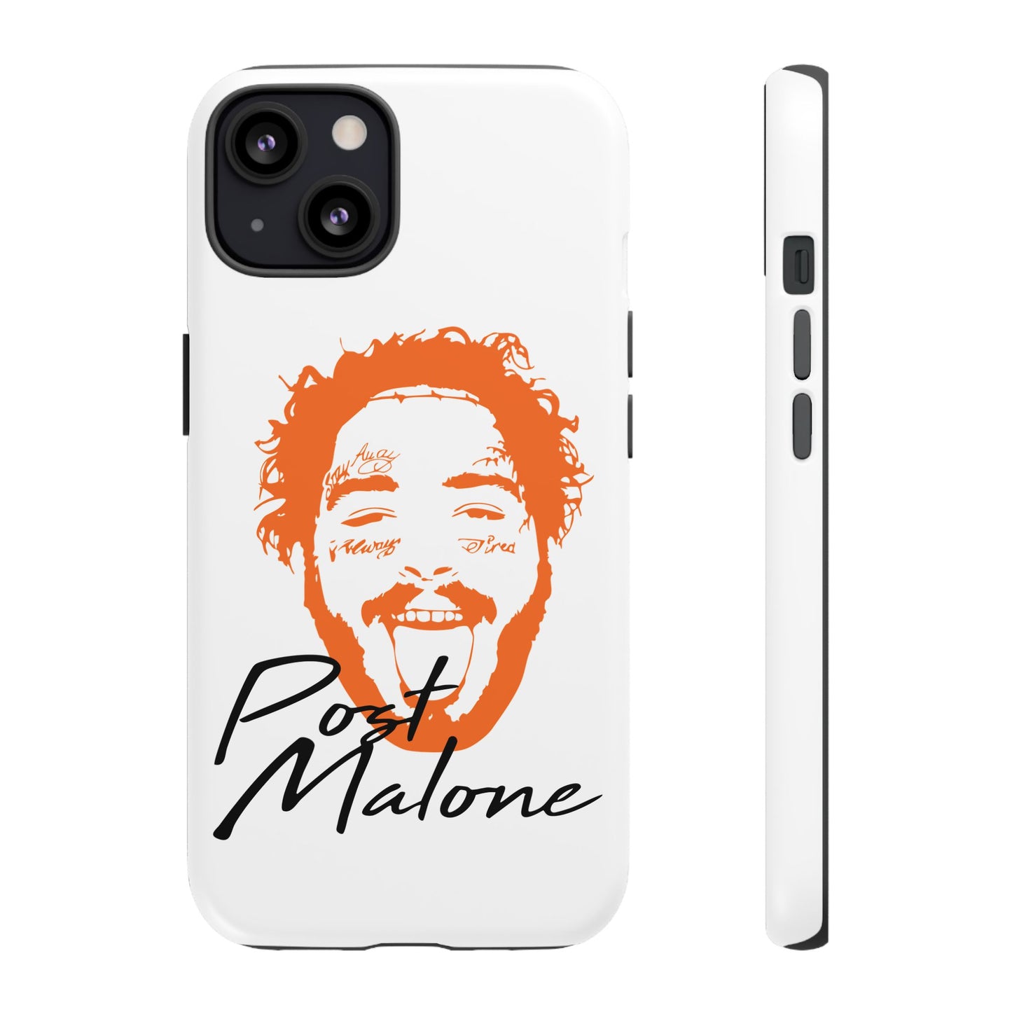 Tough iPhone Case (12–16 Pro Max) – Post Malone Name Design with Picture