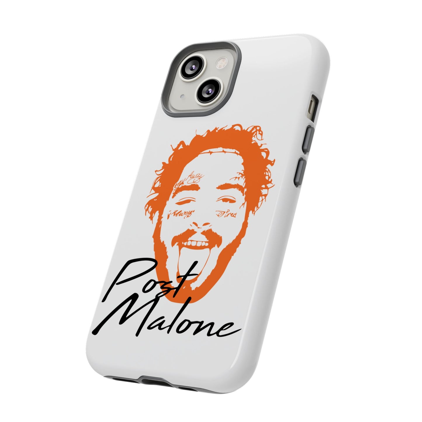 Tough iPhone Case (12–16 Pro Max) – Post Malone Name Design with Picture