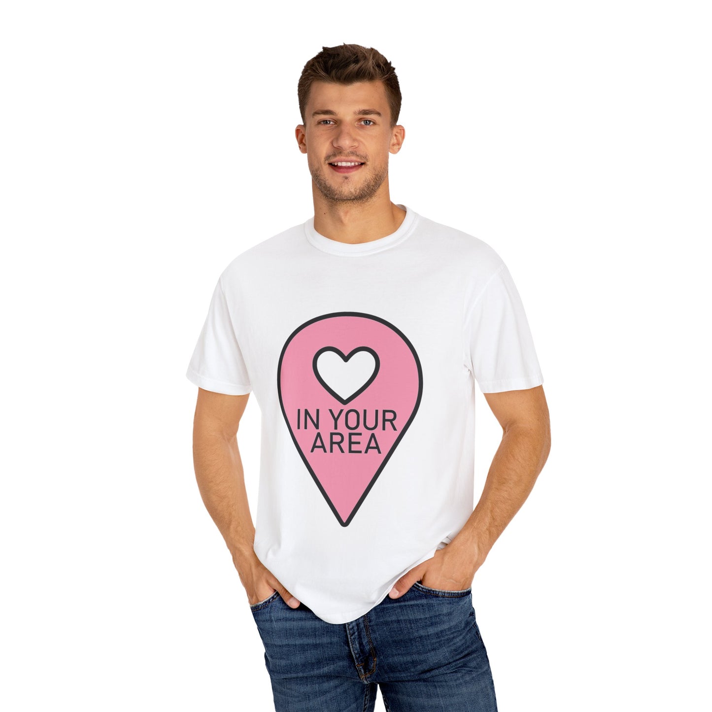 In Your Area Pin Marker – Dyed T-shirt