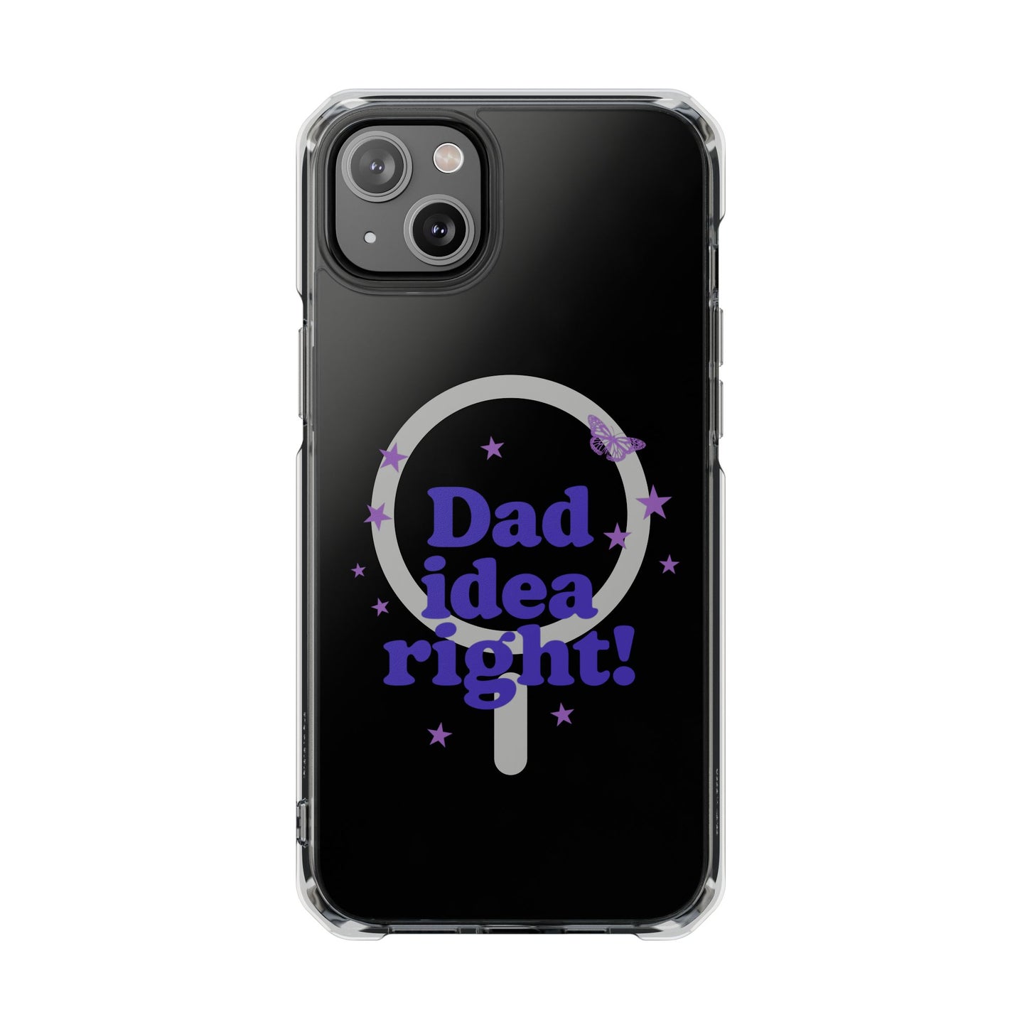 Dad Idea Right! Star & Butterfly Magnetic Clear Impact Case