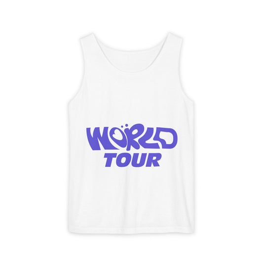 World Tour Bubble Letter-Dyed Tank Top