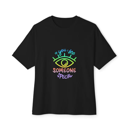 Vibrant Eye and Text Unisex Oversized Boxy Tee