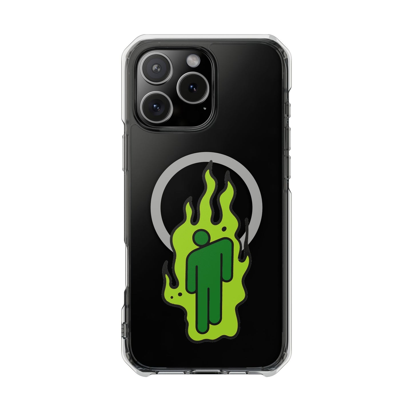 Green Flame Icon Magnetic Clear Impact Case