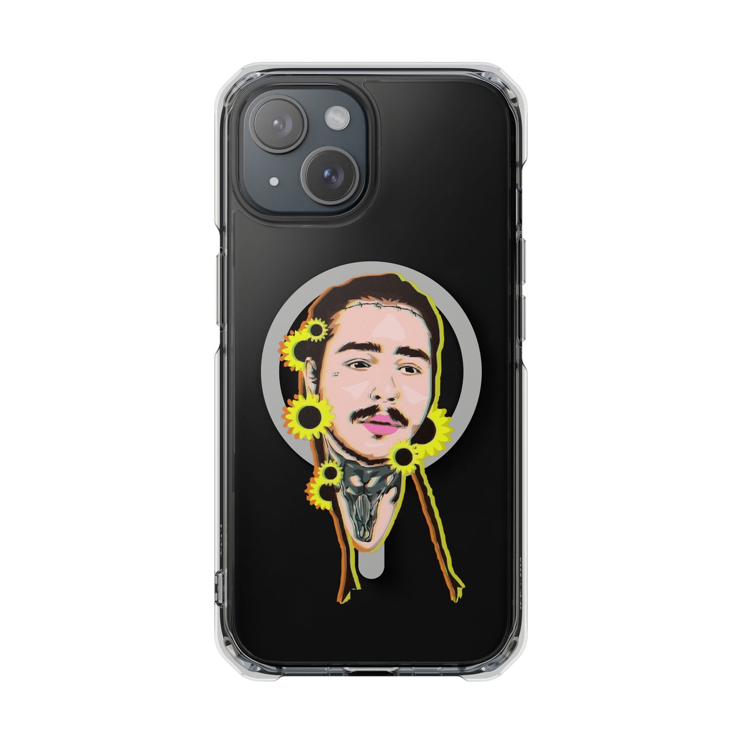 Cartoon Face with Sunflowers Magnetic Impact Case