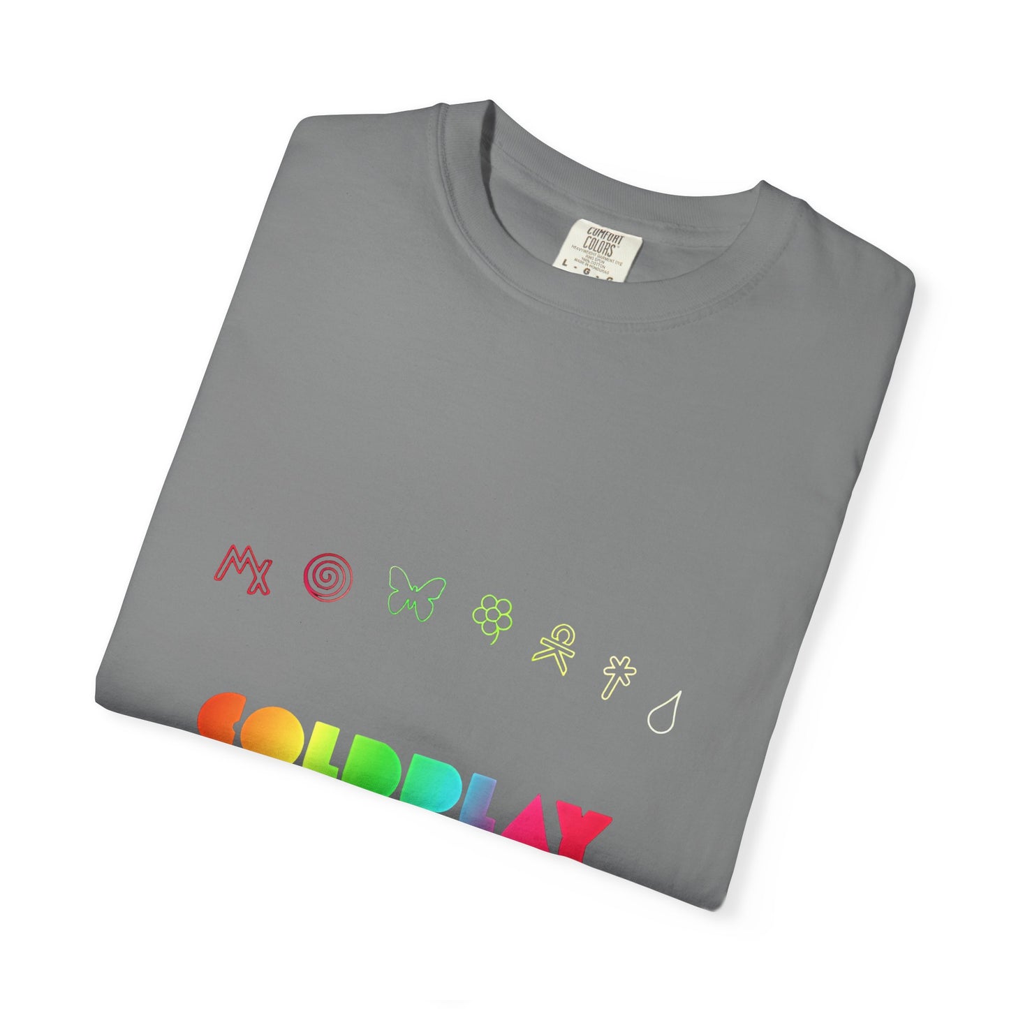 Unisex Garment-Dyed T-Shirt Inspired by Coldplay’s Signage