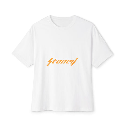 Orange Lightning Text Logo Unisex Oversized Boxy Tee