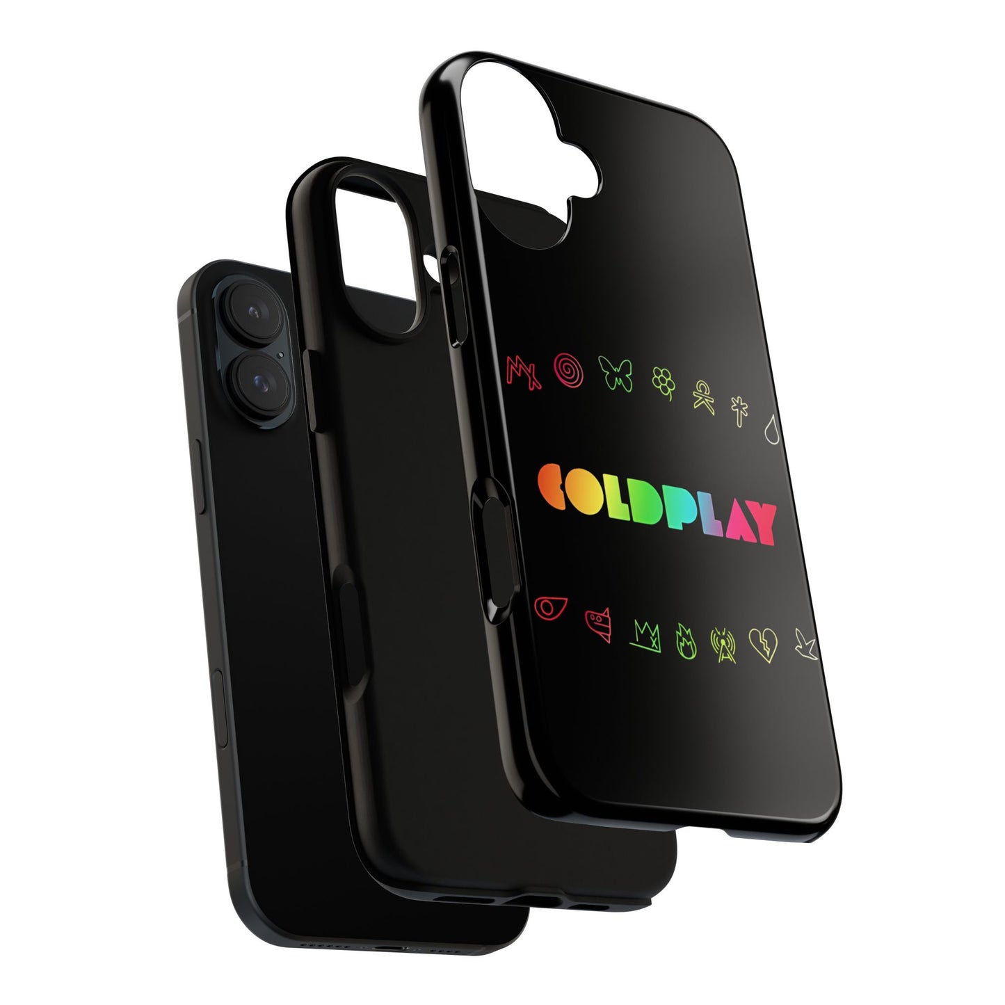 Premium Tough Case for iPhone 12 to 16 Pro Max Showcasing Coldplay’s Signage