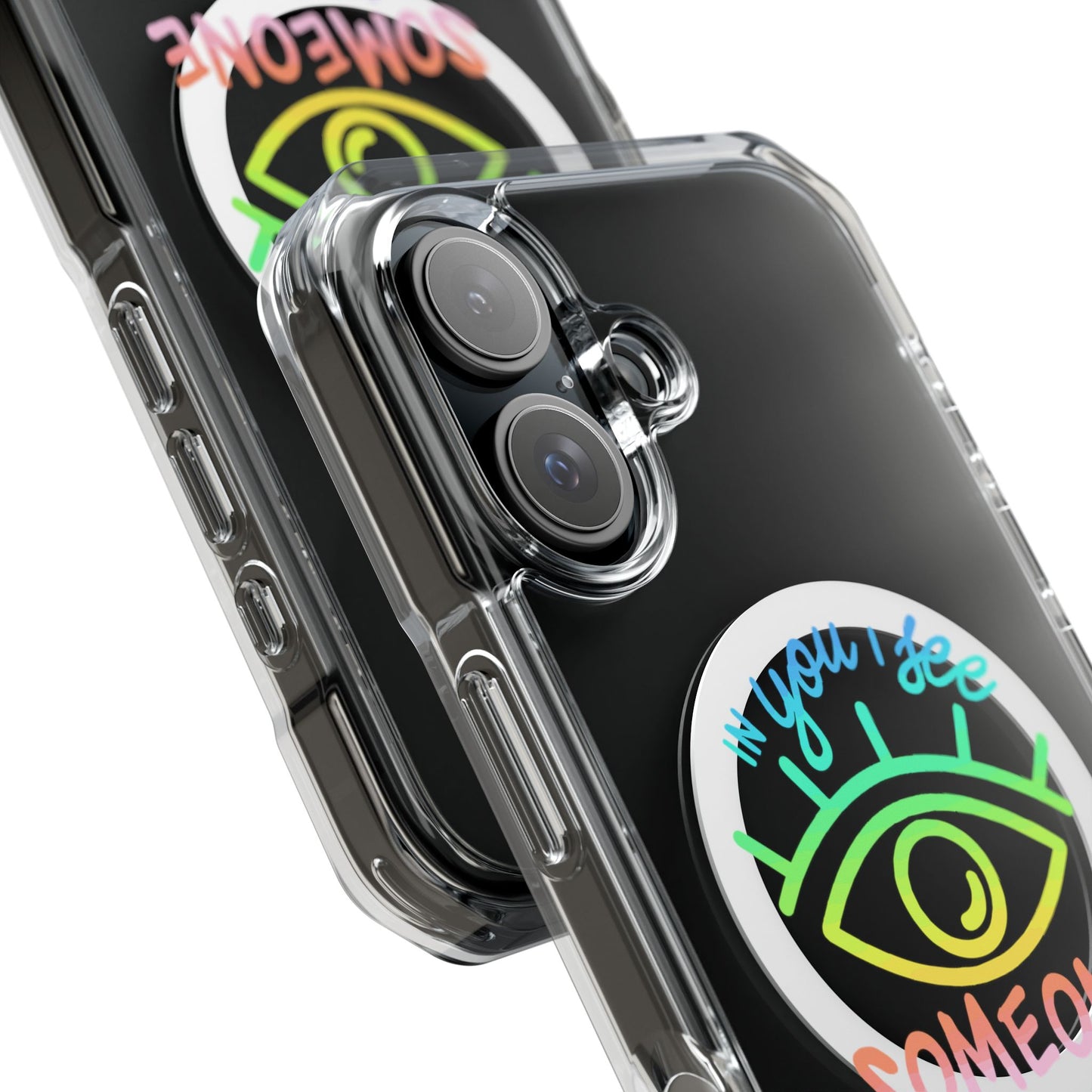 Vibrant Eye and Text Magnetic Clear Impact case