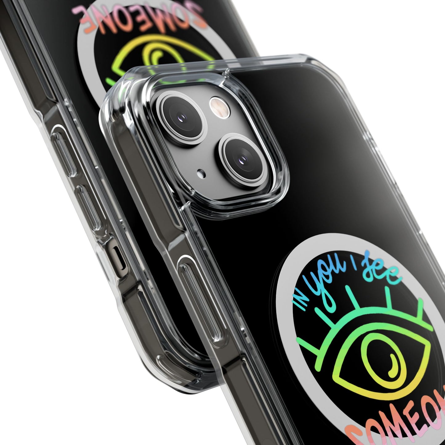 Vibrant Eye and Text Magnetic Clear Impact case