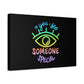 Vibrant Eye and Text Canvas