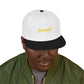 Orange Lightning Text Logo Snapback Cap