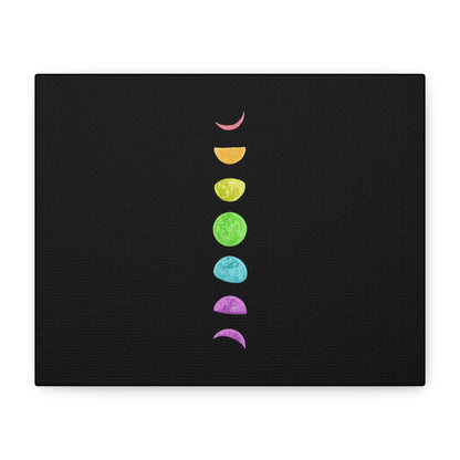 Rainbow Lunar Phases Canvas