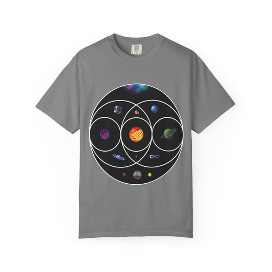 Unisex Garment-Dyed T-Shirt Inspired by Coldplay’s Illustration Concept