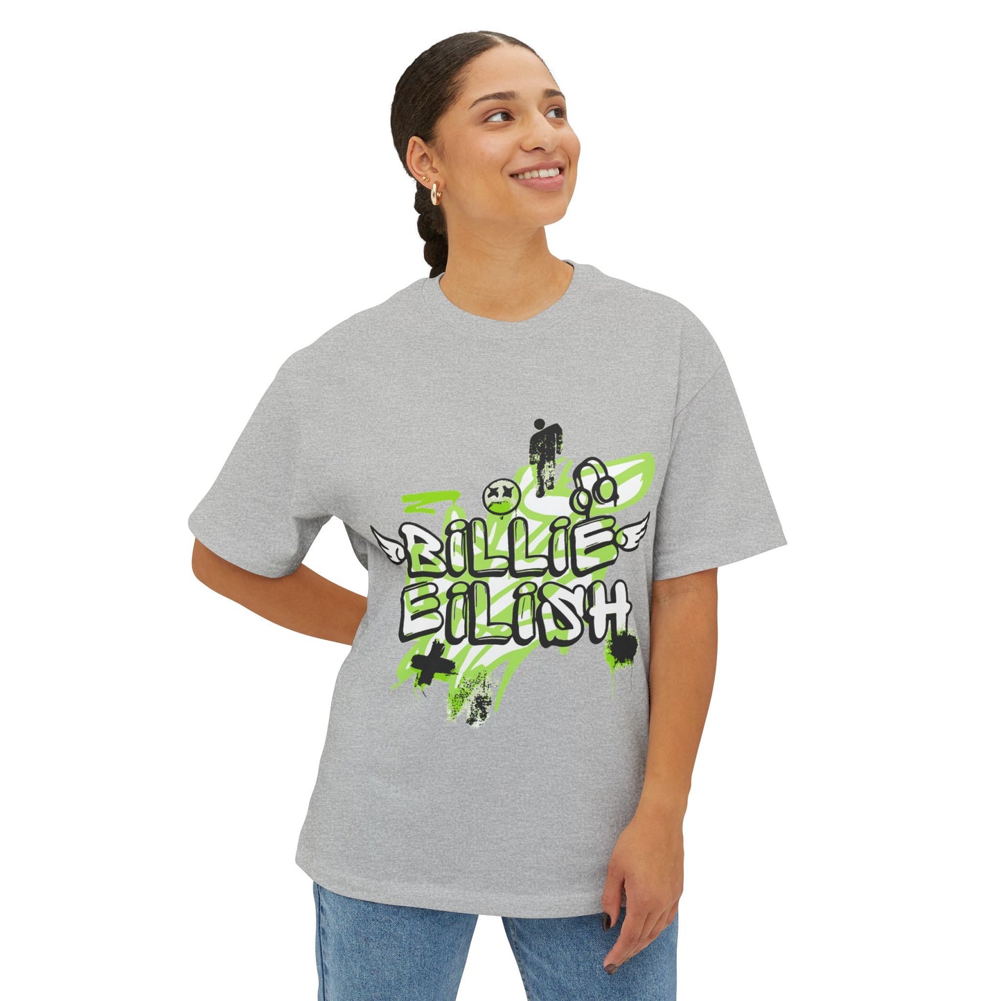 Grunge Angel Graffiti Unisex Oversized Tee