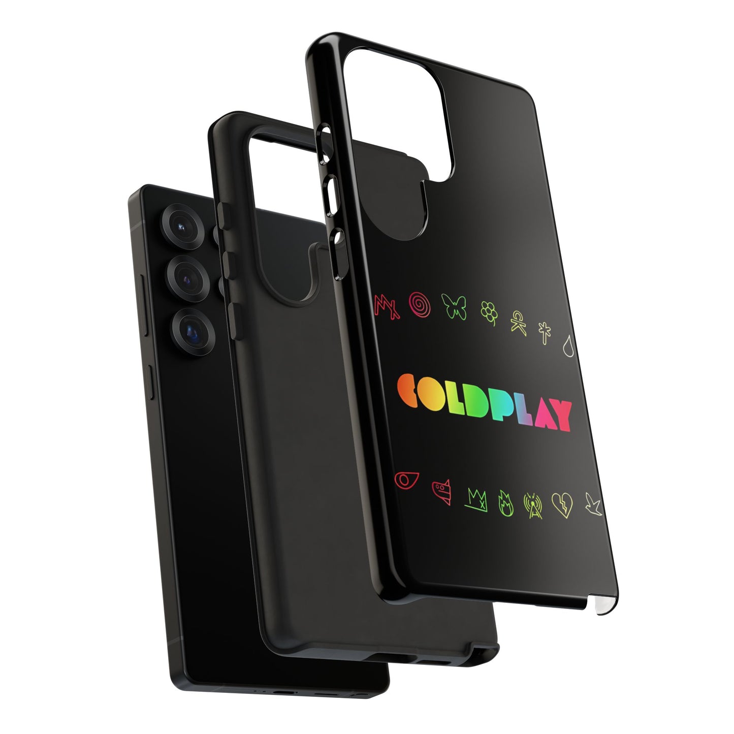 Premium Tough Case for Samsung S21 to S25 Ultra Showcasing Coldplay’s Signage