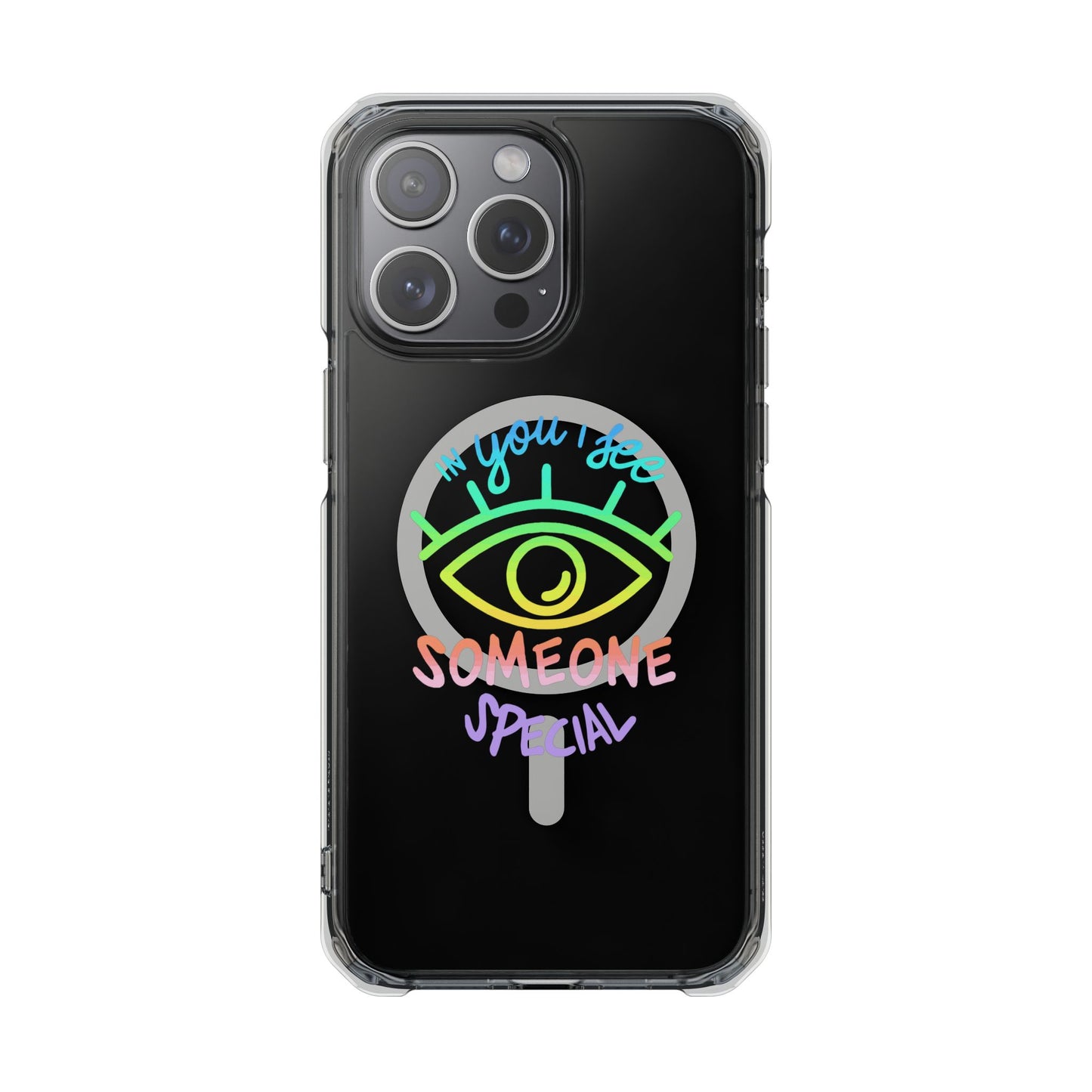 Vibrant Eye and Text Magnetic Clear Impact case
