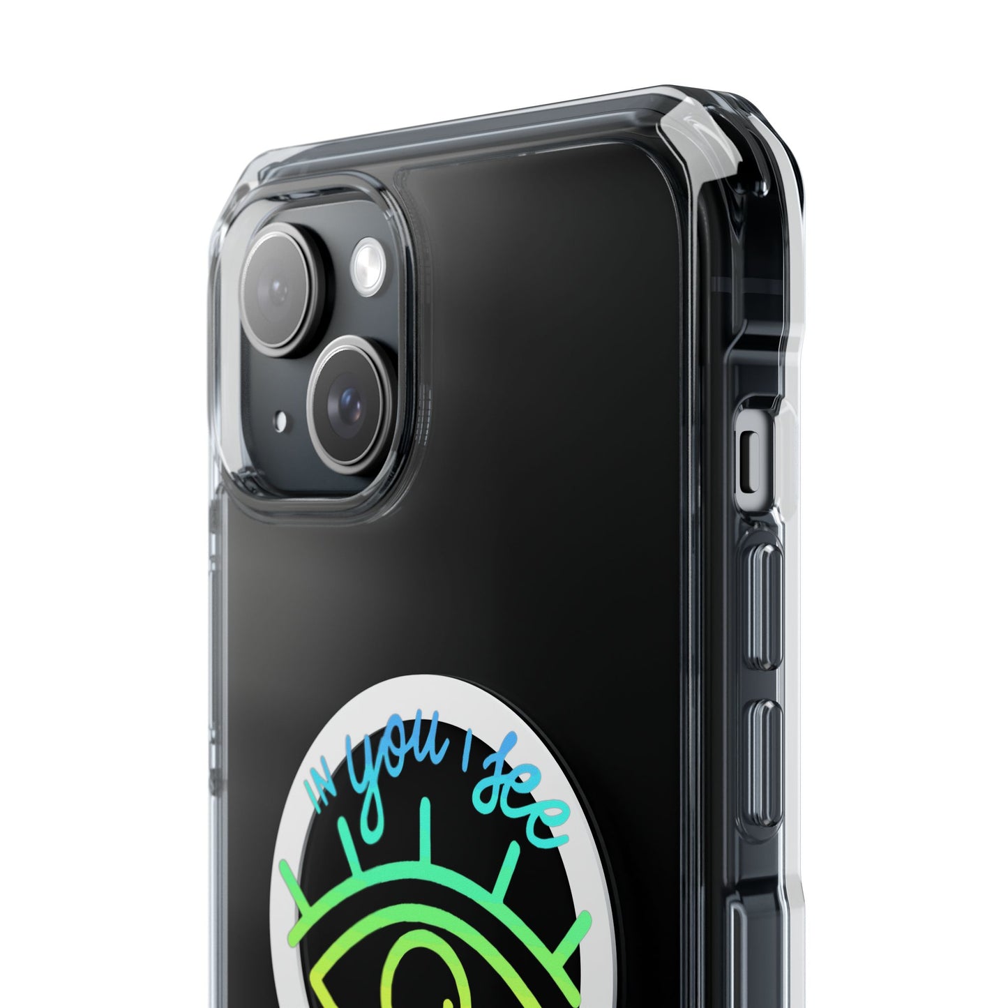 Vibrant Eye and Text Magnetic Clear Impact case
