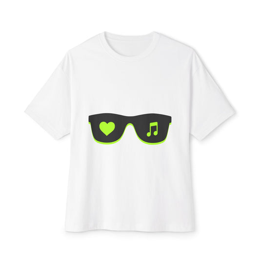Neon Love Notes Unisex Oversized Boxy tee