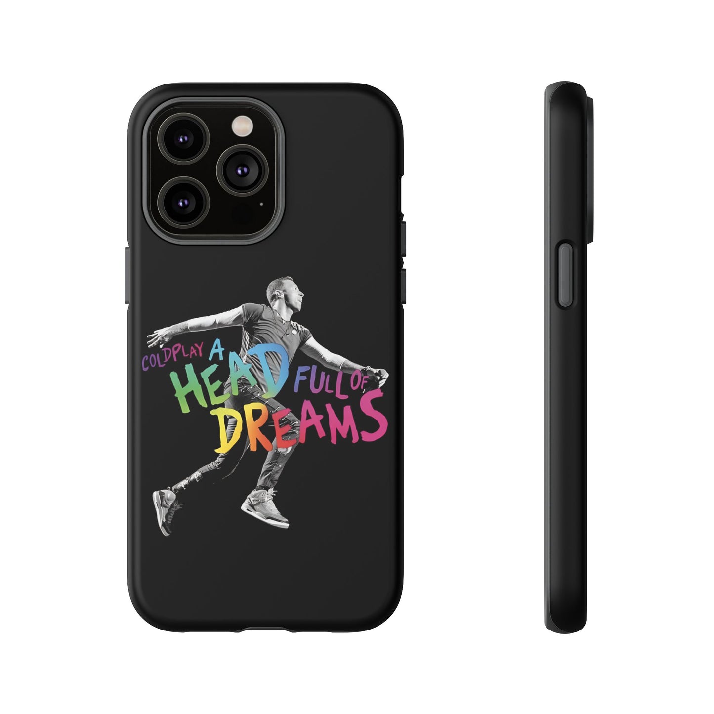 Premium Tough Case for iPhone 12 to 16 Pro Max Showcasing Coldplay A Head Full of Dreams Chris