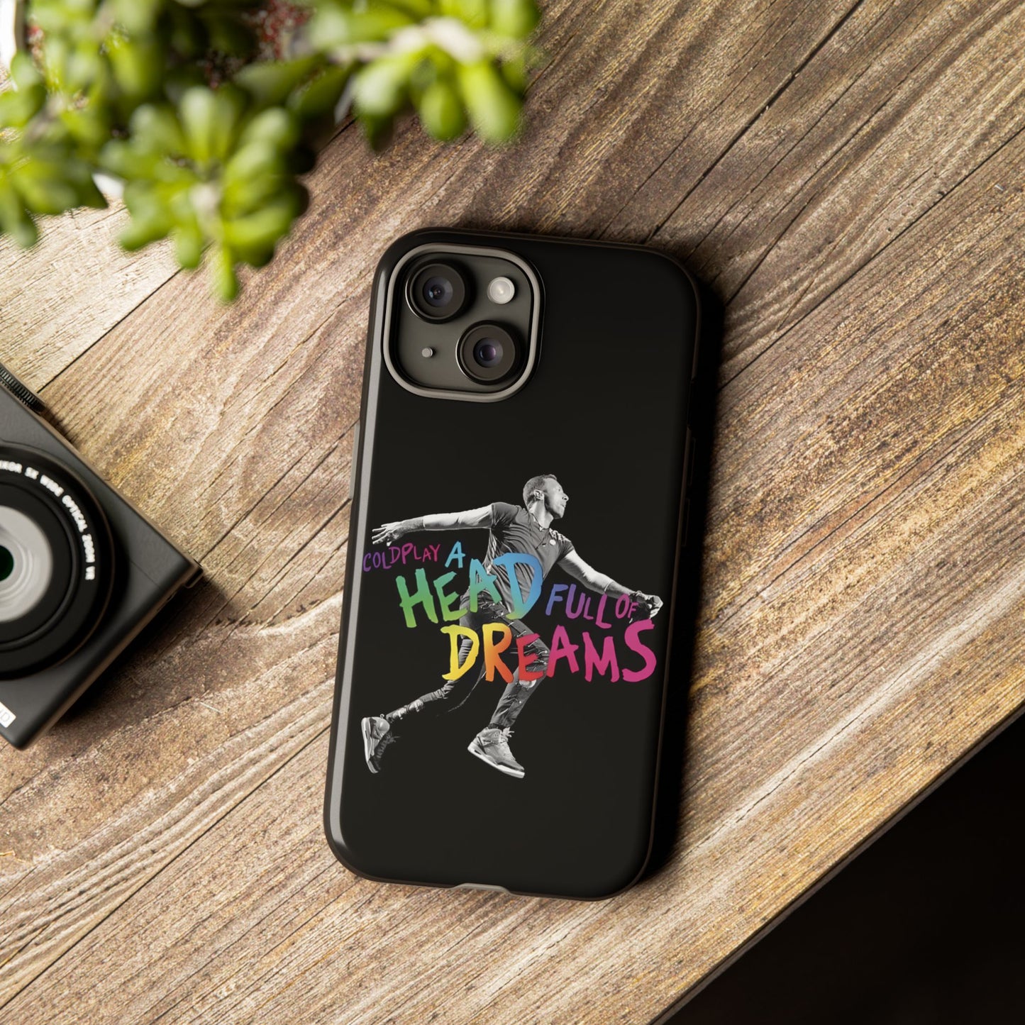 Premium Tough Case for iPhone 12 to 16 Pro Max Showcasing Coldplay A Head Full of Dreams Chris