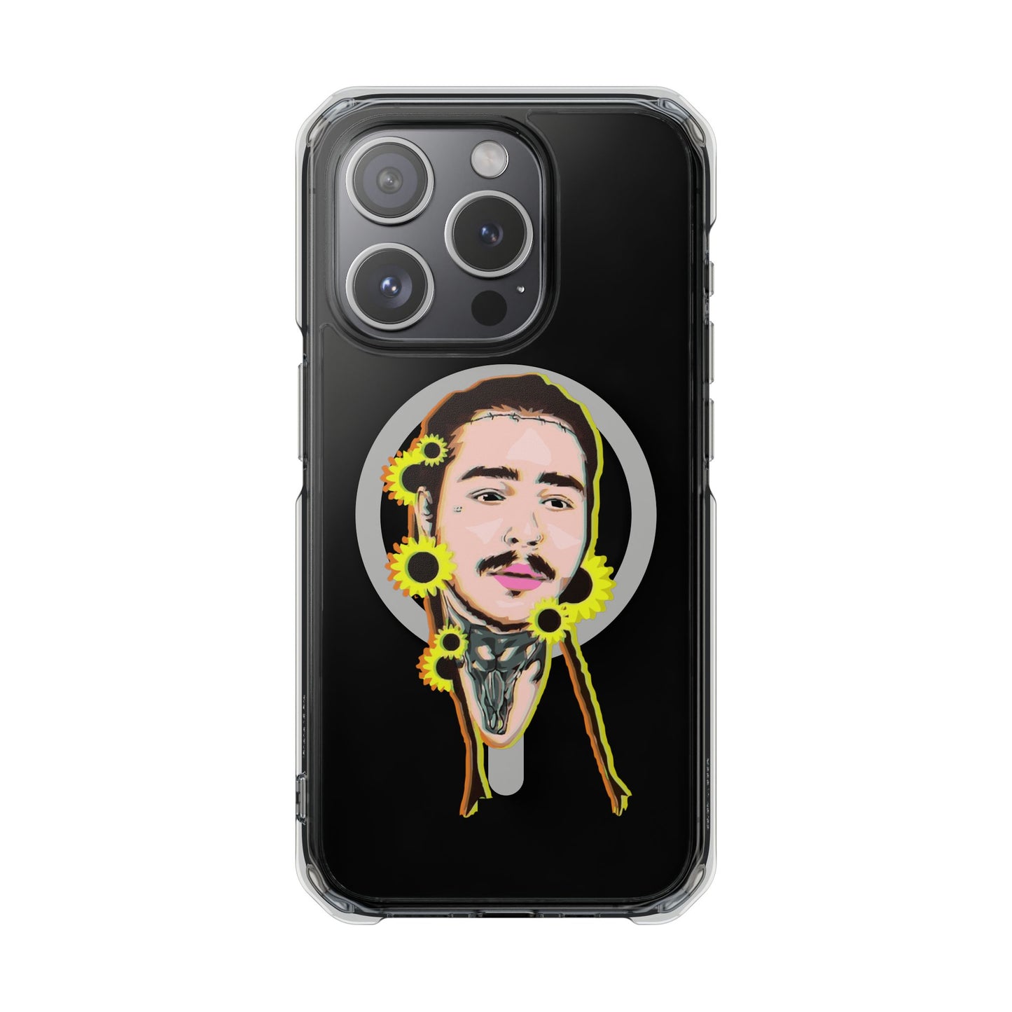 Cartoon Face with Sunflowers Magnetic Impact Case