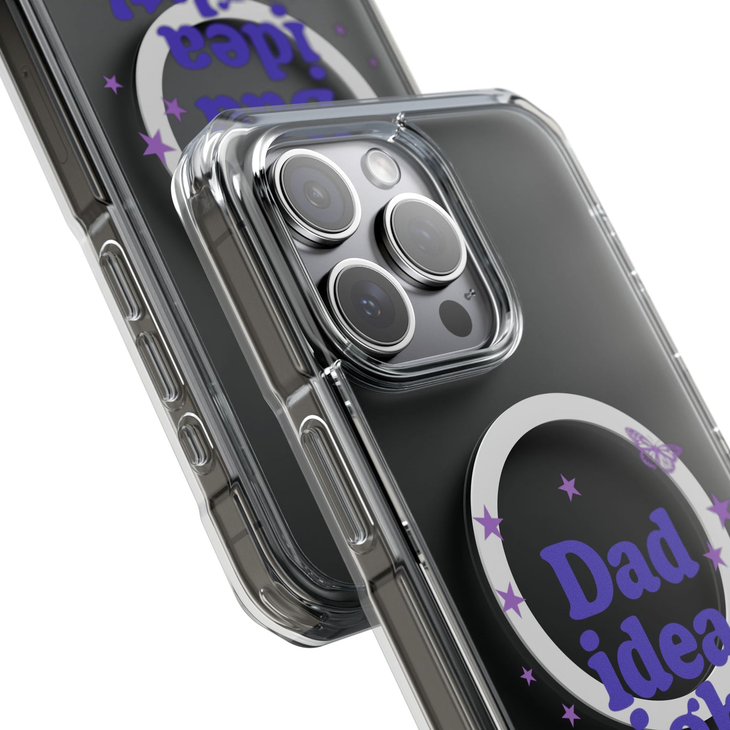 Dad Idea Right! Star & Butterfly Magnetic Clear Impact Case