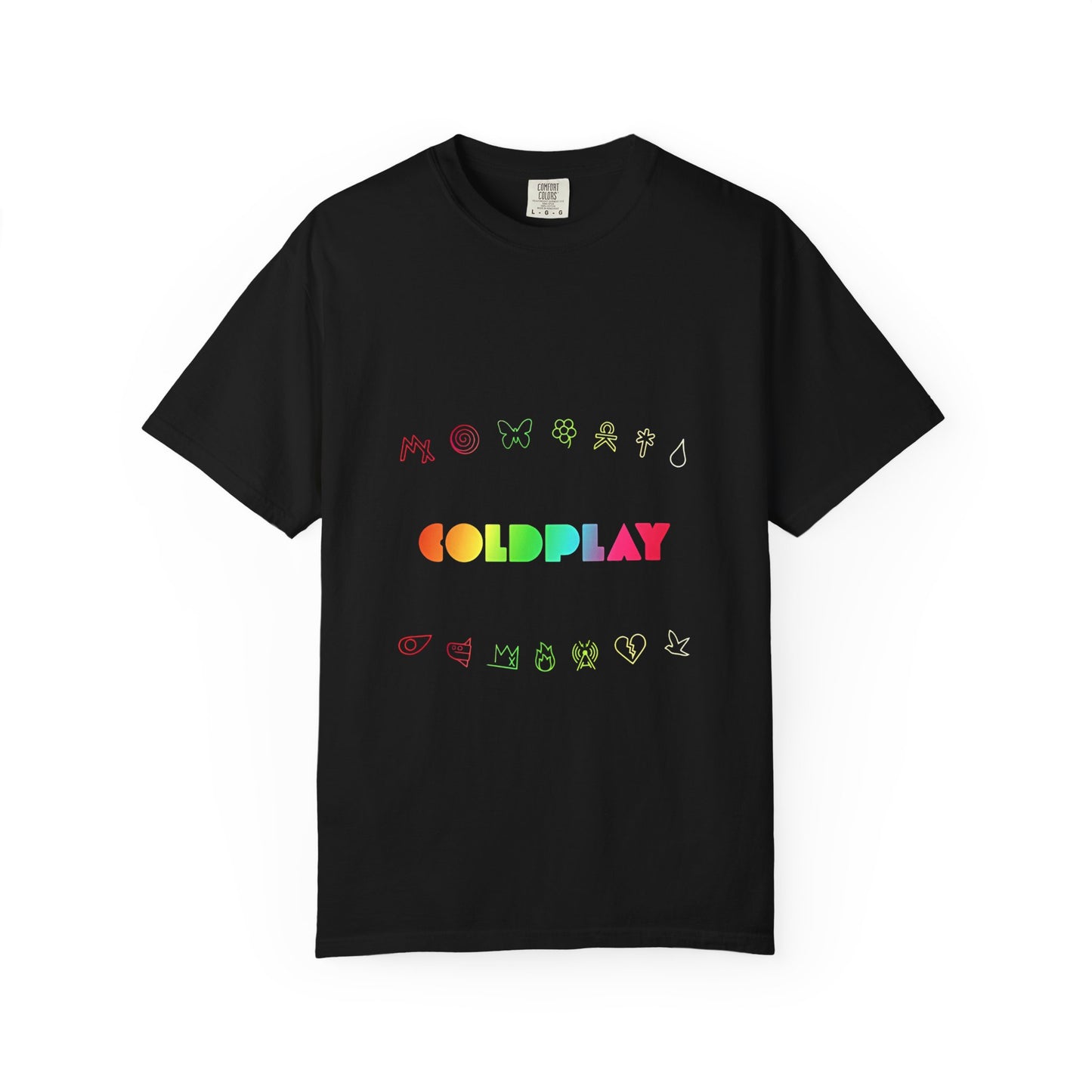 Unisex Garment-Dyed T-Shirt Inspired by Coldplay’s Signage