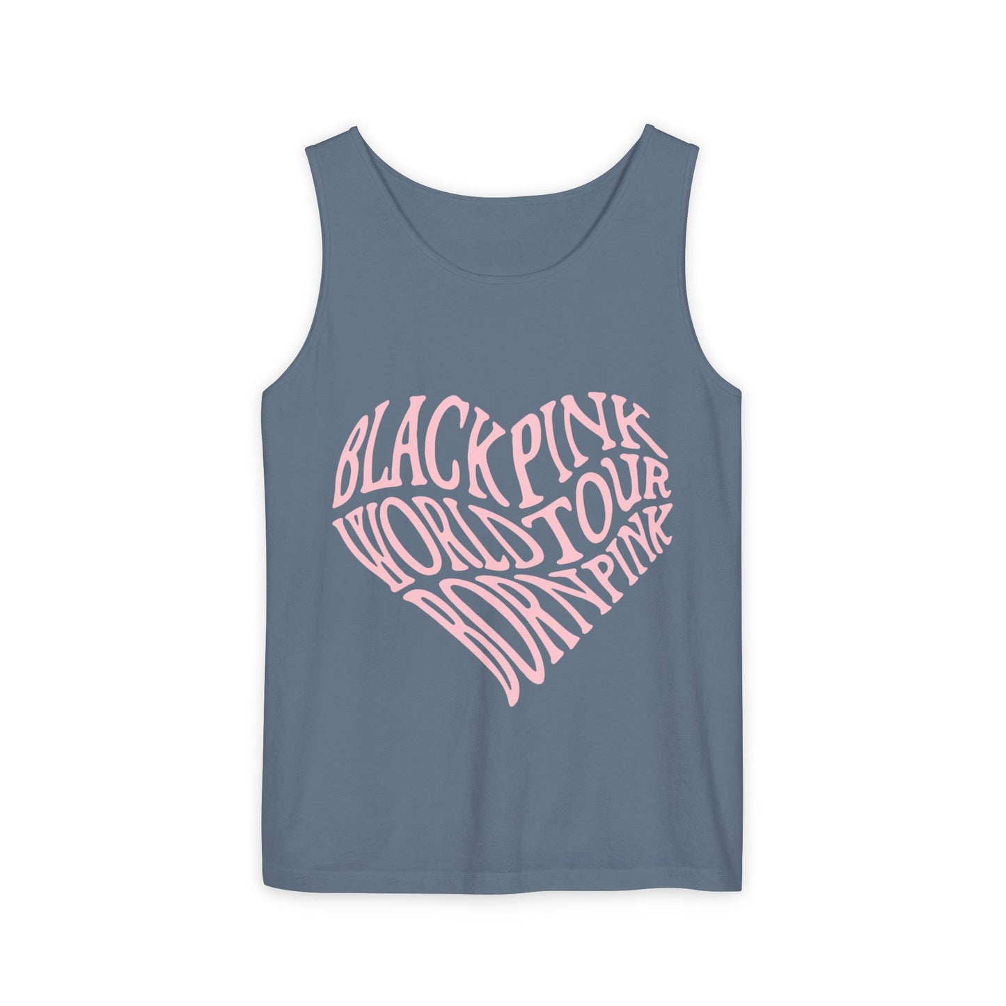 Born Pink Heart Typography – Dyed Tank Top