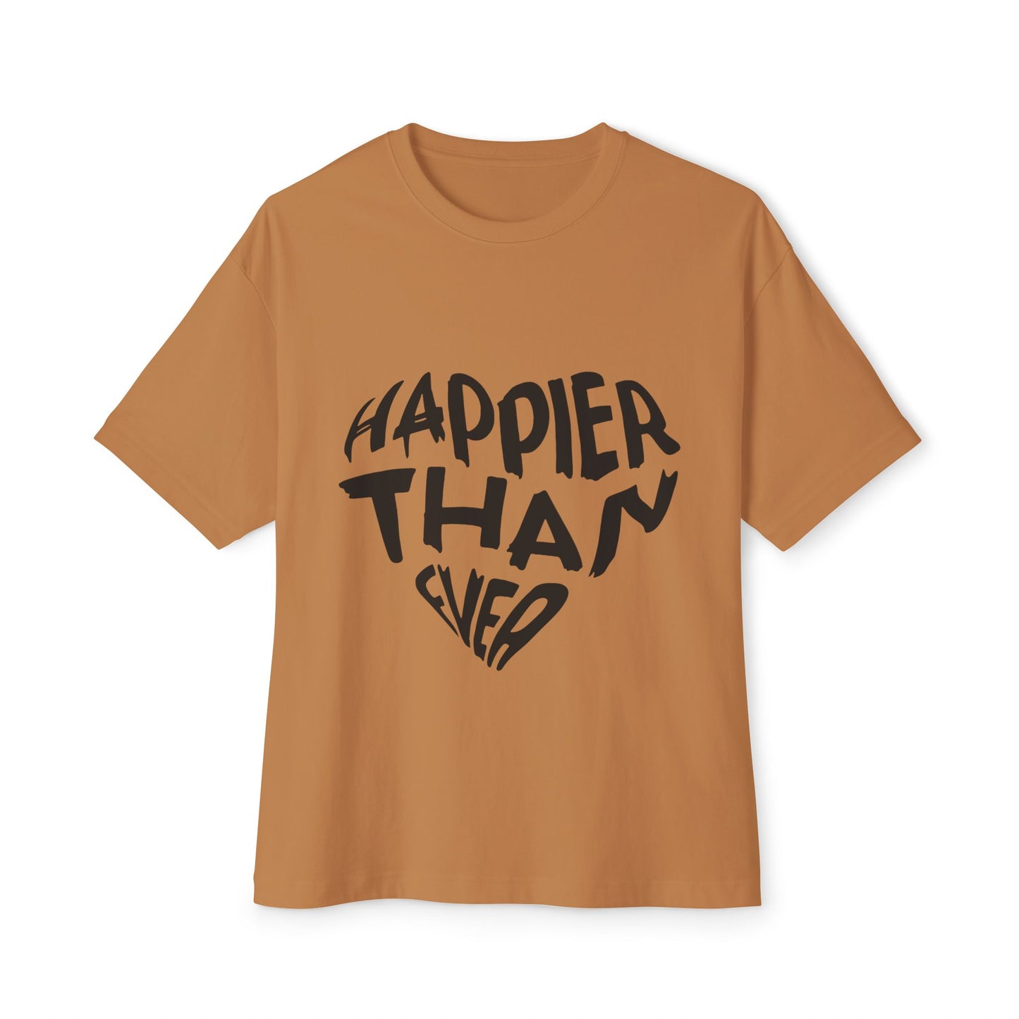 Happier Heart Lettering Unisex Oversized Tee
