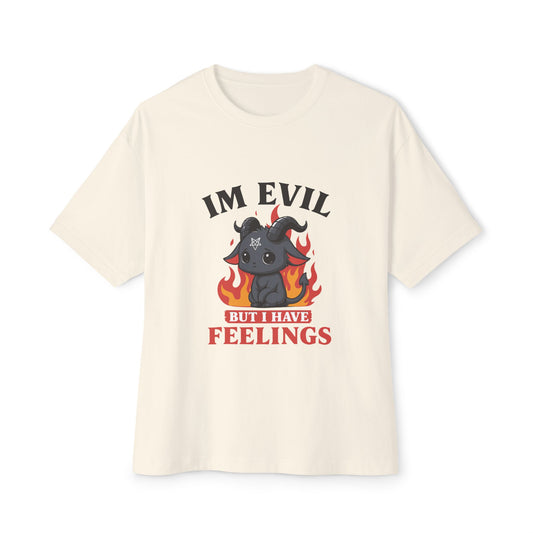 Oversized boxy Tee – Snazzy Evil Edition