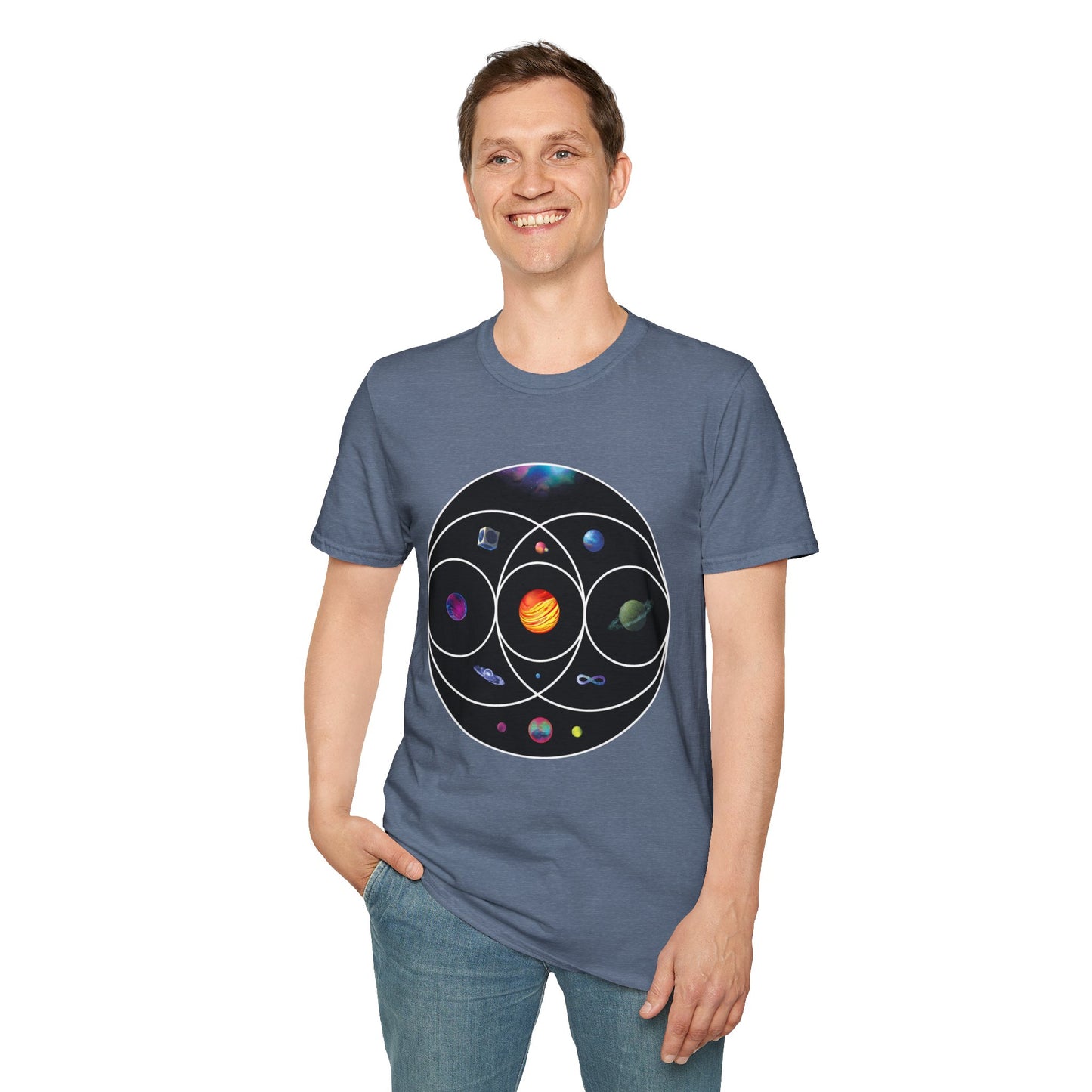 Unisex Softstyle T-Shirt Inspired by Coldplay’s Illustration Concept
