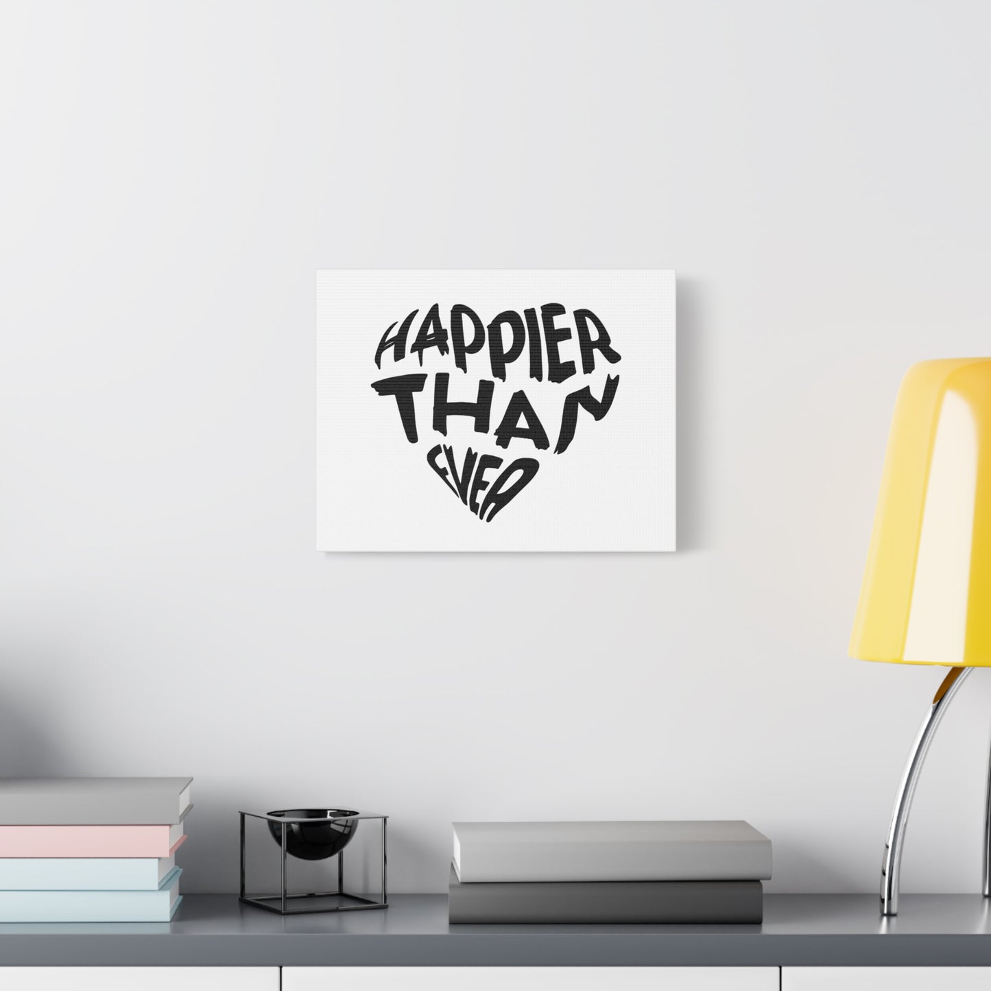 Happier Heart Lettering Matte Canvas