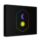 Gradient Moon and Star Emblem Canvas