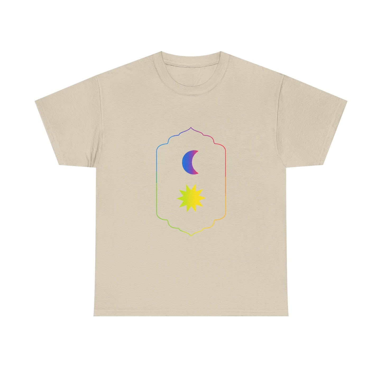 Gradient Moon and Star Emblem Unisex Cotton Tee