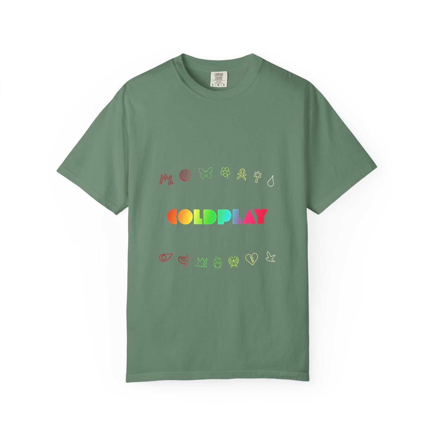 Unisex Garment-Dyed T-Shirt Inspired by Coldplay’s Signage