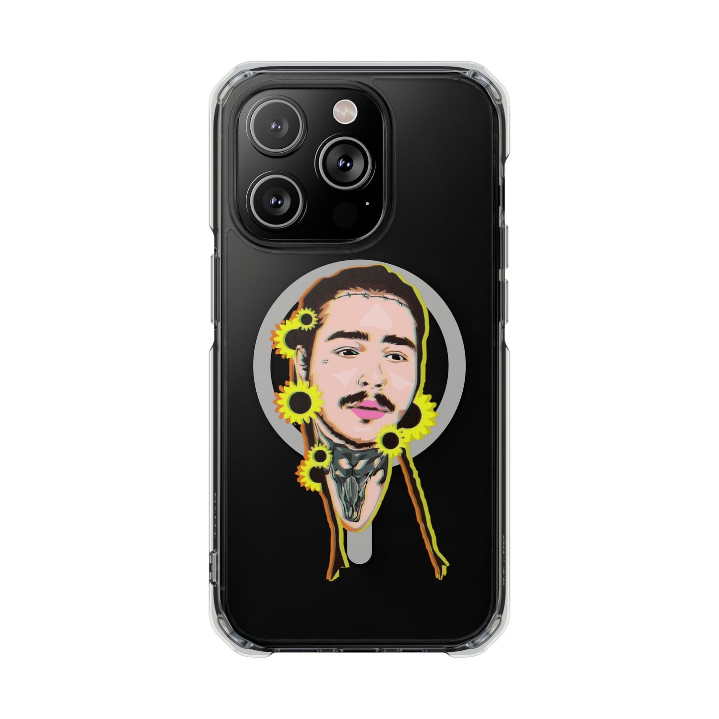Cartoon Face with Sunflowers Magnetic Impact Case