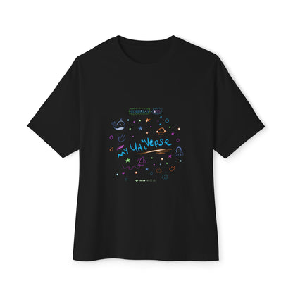 Neon Space Doodles Unisex Oversized Boxy Tee