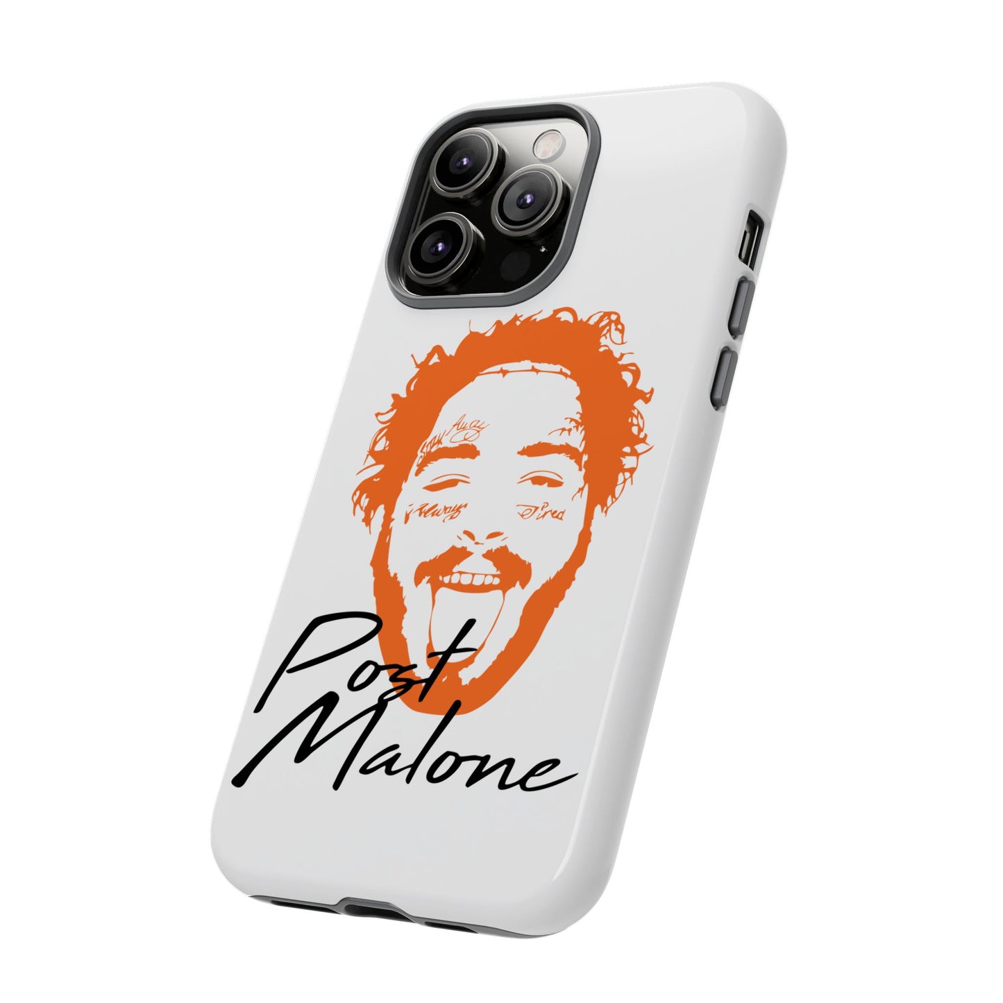 Tough iPhone Case (12–16 Pro Max) – Post Malone Name Design with Picture