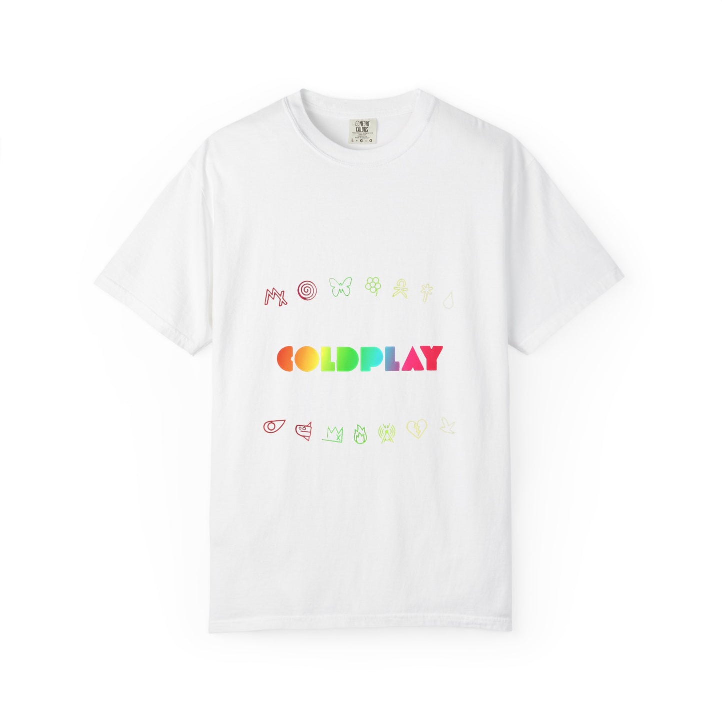 Unisex Garment-Dyed T-Shirt Inspired by Coldplay’s Signage