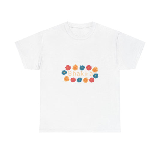 Retro Floral Groove Unisex Heavy cotton tee