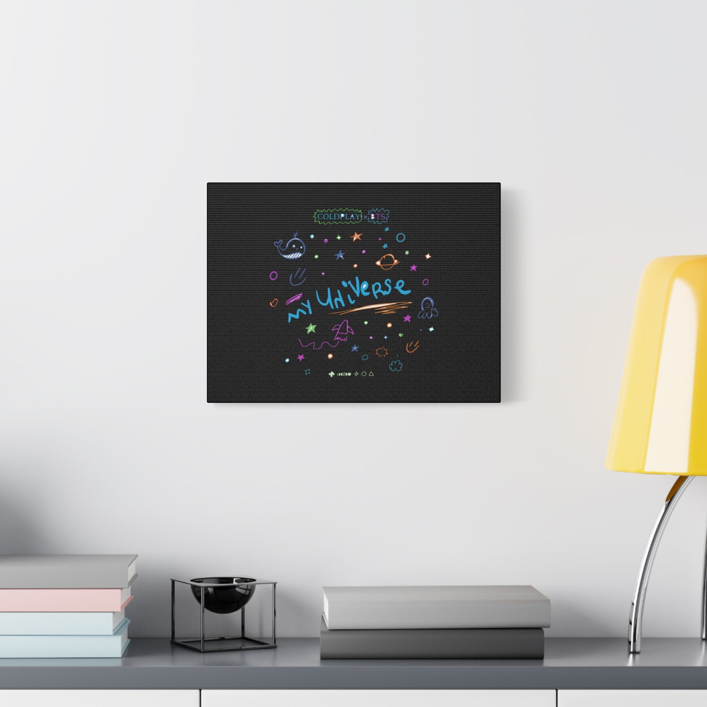 Neon Space Doodles Canvas