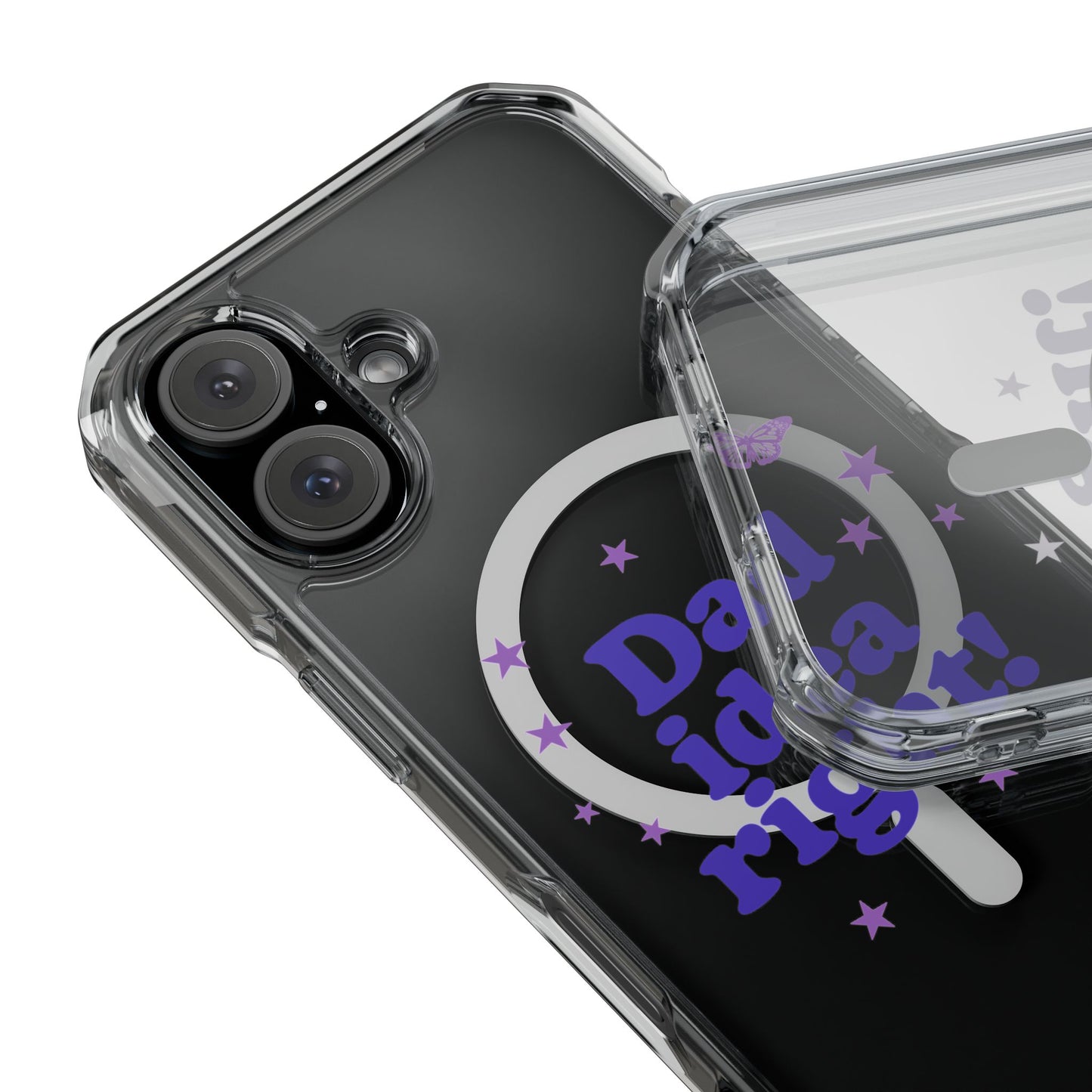Dad Idea Right! Star & Butterfly Magnetic Clear Impact Case