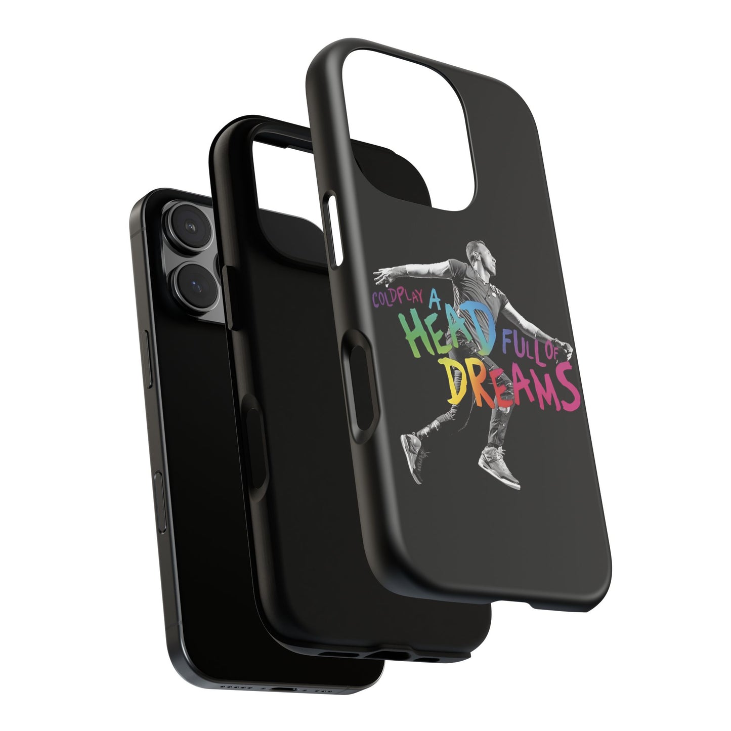 Premium Tough Case for iPhone 12 to 16 Pro Max Showcasing Coldplay A Head Full of Dreams Chris