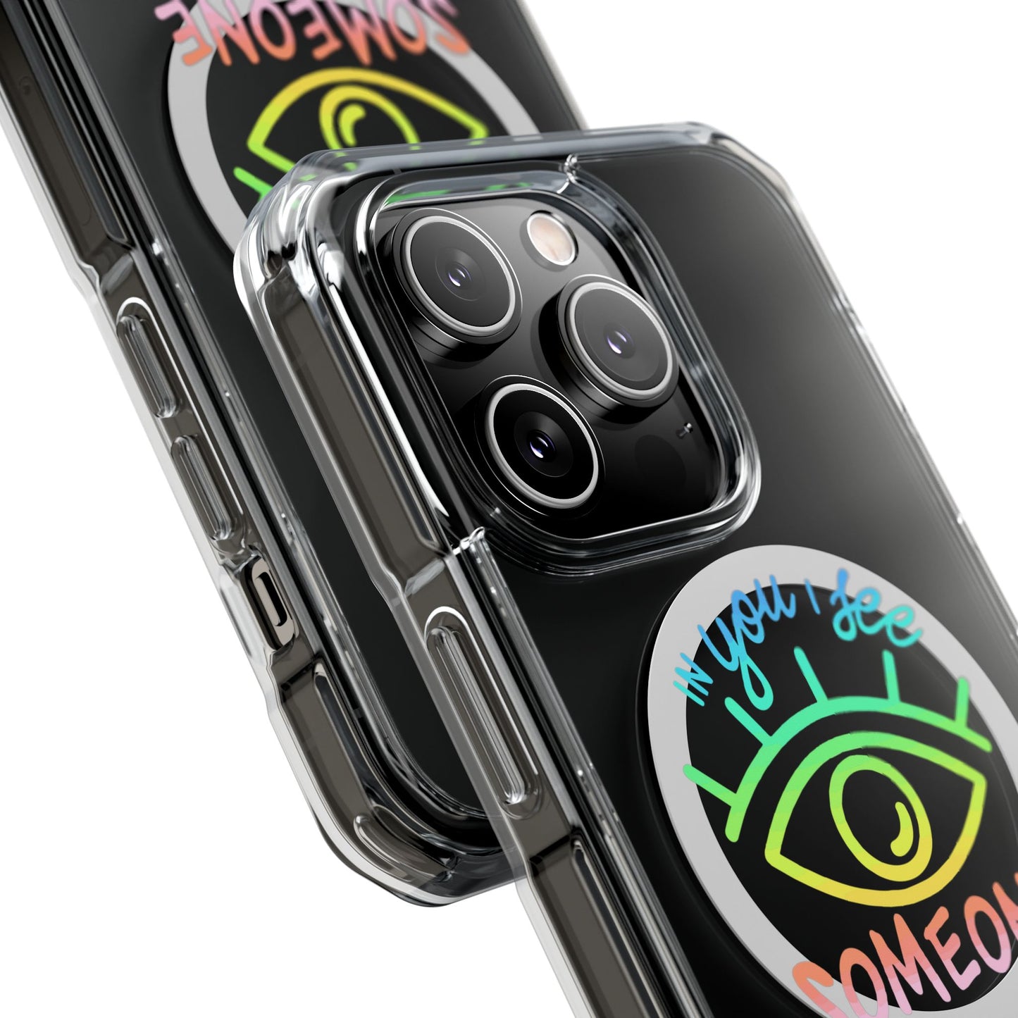 Vibrant Eye and Text Magnetic Clear Impact case