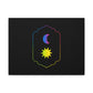 Gradient Moon and Star Emblem Canvas