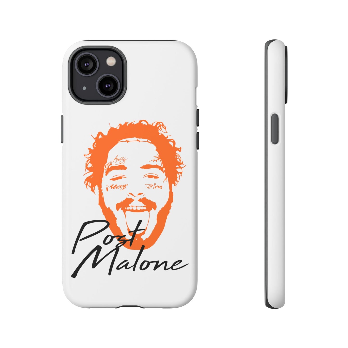 Tough iPhone Case (12–16 Pro Max) – Post Malone Name Design with Picture
