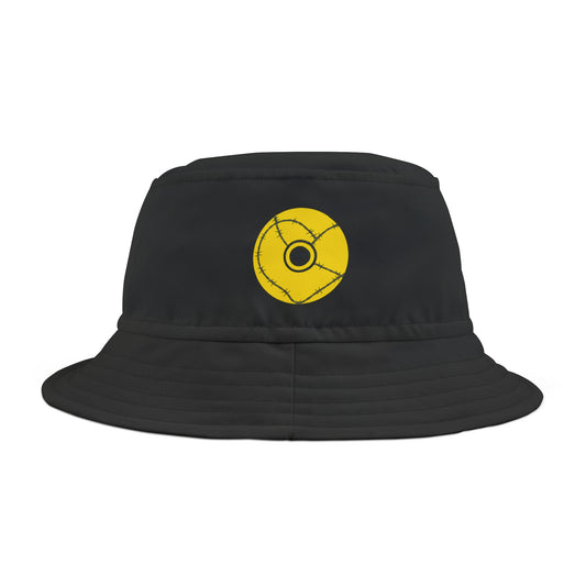 Minimalist Black Disc Outline Bucket Hat
